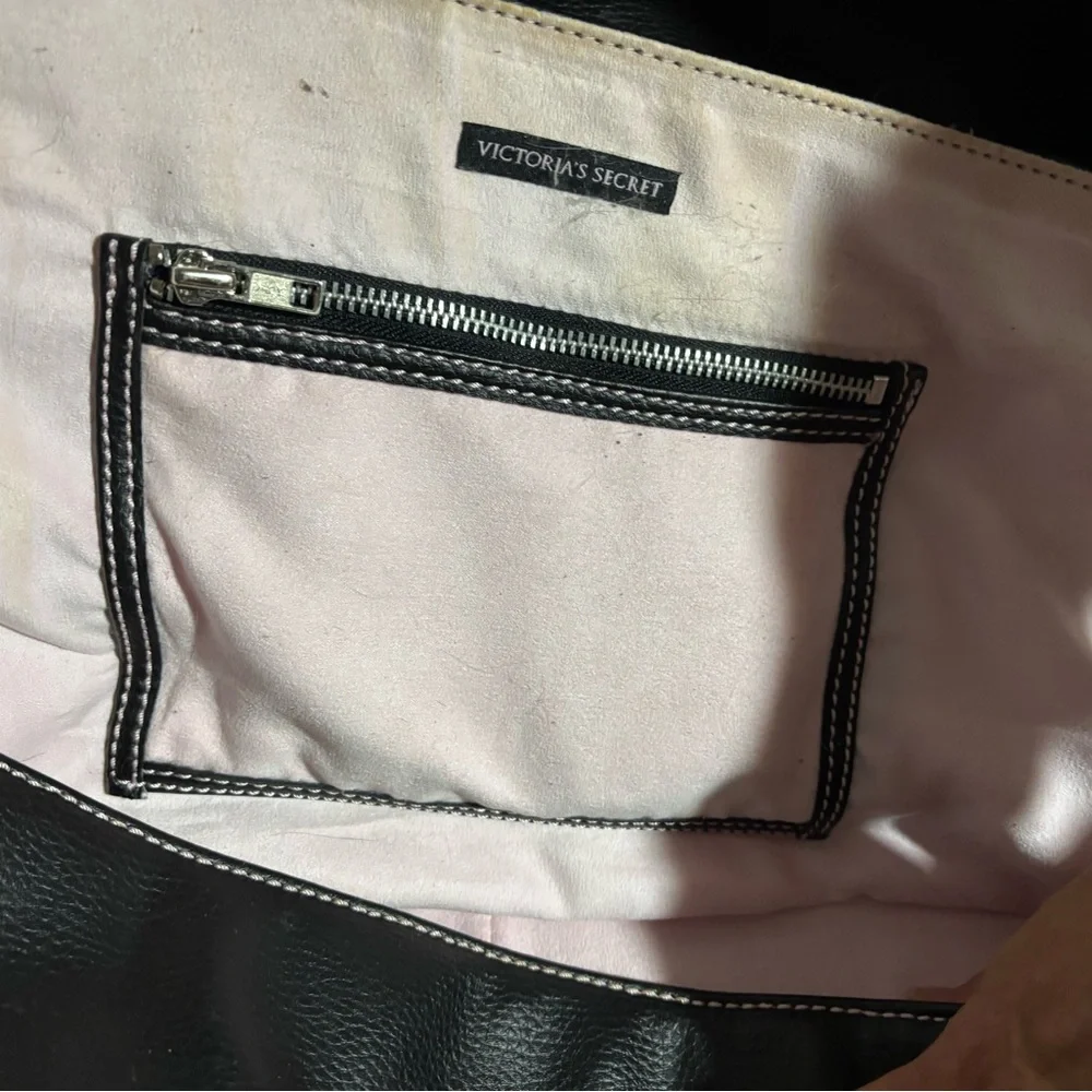 Black Leather Weekend Bag by Victoria’s Secret